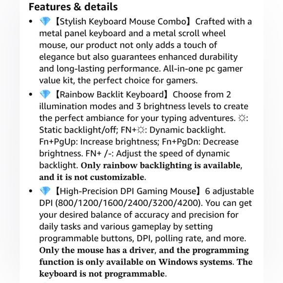 All-Metal WIRED Panel Rainbow Computer Keyboard with mouse - Picture 7 of 10